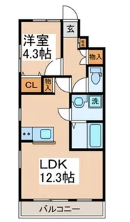 クローバーコート【1階】の間取り