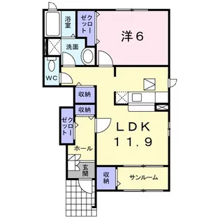 ラック・ヴィラII【1階】の間取り
