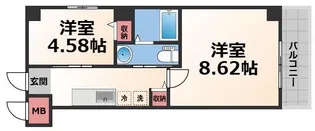 グランシアター高井田【3階】の間取り