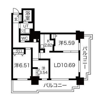 パシフィックタワー札幌【4階】の間取り
