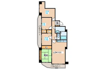 タワ-マンション粕谷III【6階】の間取り