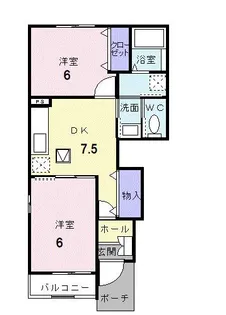 サンリットスクエアB【1階】の間取り