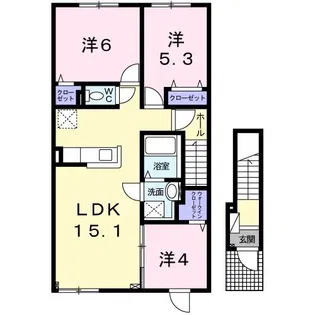 すがジーナII【2階】の間取り