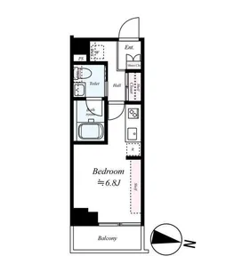 B CITY APARTMENT SHINAGAWA WEST【6階】の間取り