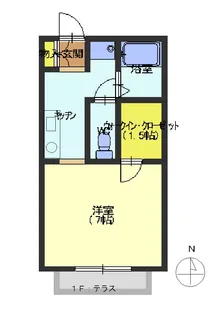 ハイツくまざわ【1階】の間取り