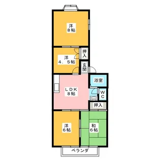 エースハイツ A棟【2階】の間取り