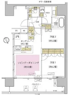 ザ・パークハウス渋谷美竹【4階】の間取り