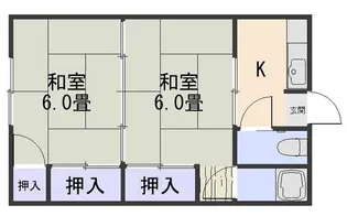 福泊アパート2-中【2階】の間取り