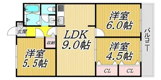 シャン堀ノ内【1階】の間取り