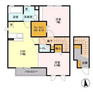 メゾン・ド・ヴェルジェA【2階】の間取り