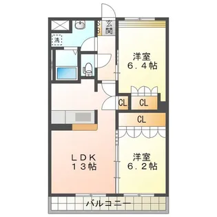 リュミエール・A・B【2階】の間取り