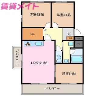 HILLS T’s A【3階】の間取り