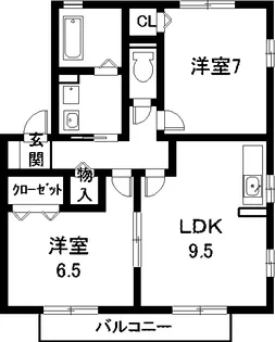 アーバン星宮A棟【1階】の間取り