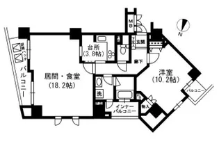 東京都千代田区二番町【マンション】の間取り