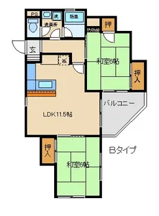 シオン桜木【1階】の間取り