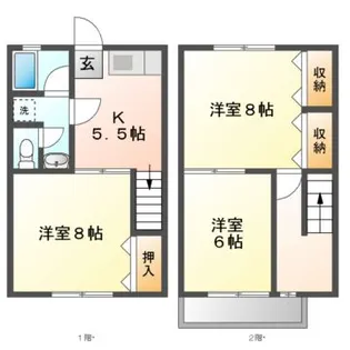 ハーモニーS A棟【1階】の間取り