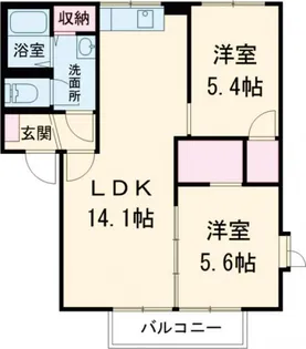 エスペランササキ A棟【2階】の間取り