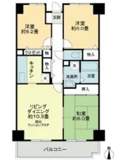 高知県南国市大そね甲【マンション】の間取り