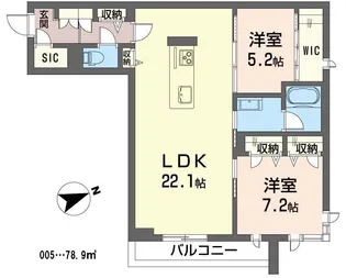 ロイヤルクレセント【2階】の間取り
