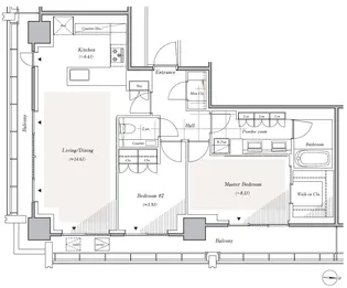 リビオレジデンス西麻布【18階】の間取り