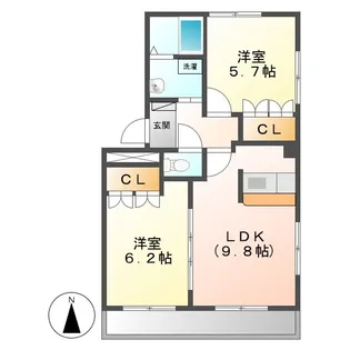 2DKの間取り画像
