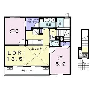 ウイン フォート ヒルズA【2階】の間取り