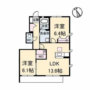 グランマスト多治米 C棟【1階】の間取り