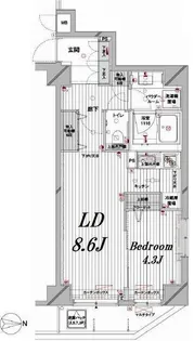 メインステージ蔵前【2階】の間取り