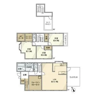 神奈川県鎌倉市材木座5【一戸建】の間取り