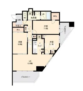 千葉県千葉市美浜区幸町1【マンション】の間取り