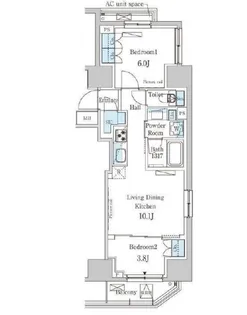 パークアクシス虎ノ門【10階】の間取り