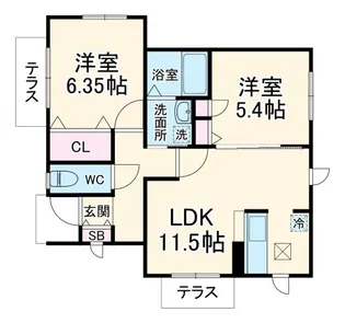 有馬ハイム【1階】の間取り