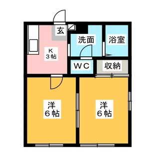 グリーンハイツシミズA【1階】の間取り