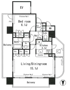パークアクシス四谷ステージ【3階】の間取り