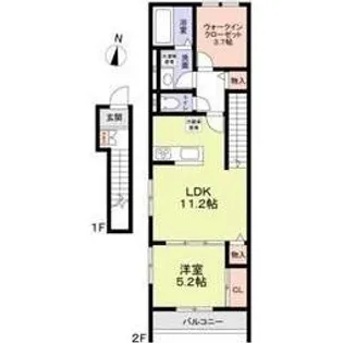 愛知県名古屋市守山区小幡中1【アパート】の間取り