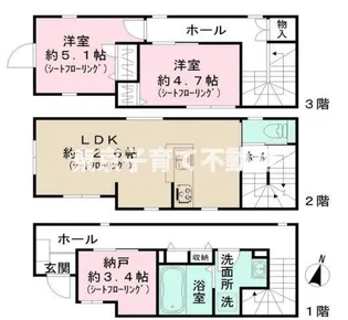 東京都文京区千駄木3【一戸建】の間取り