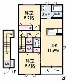 ジェネレーション21 A棟【2階】の間取り