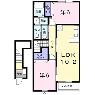 ウィスタリアD【2階】の間取り