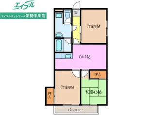 ペルシェー桂【2階】の間取り