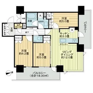 宇都宮PEAKS【3階】の間取り