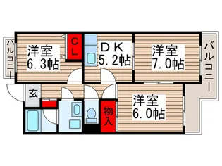 ラポールS【3階】の間取り