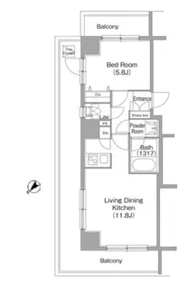 コンフォリア白金高輪【8階】の間取り