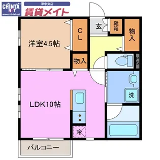 カーサバレンシア津新町【1階】の間取り