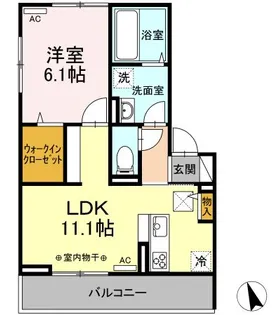 ひまわりII B棟【1階】の間取り