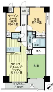ライオンズマンション南藤沢【5階】の間取り