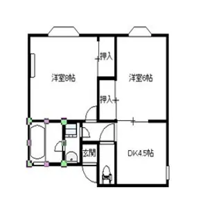 アイランドハイツA棟【2階】の間取り