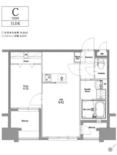 エンクレスト博多駅南CELES【2階】の間取り