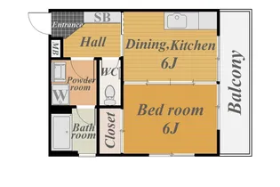 タウンプラザ照国【3階】の間取り