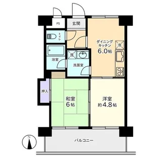 信開アーバンシティクィーンズ【5階】の間取り