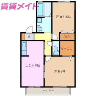 プルーデンス【1階】の間取り